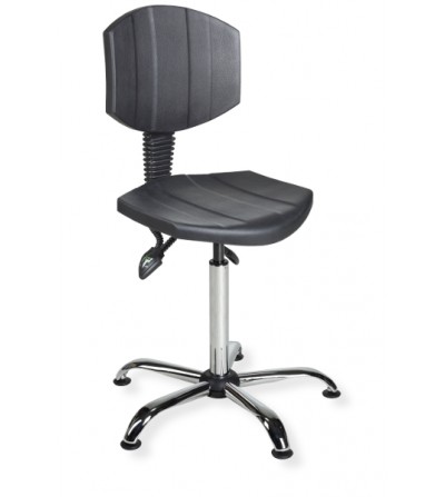 Krzesło antystatyczne PurActive ESD na stopkach, chromowana podstawa