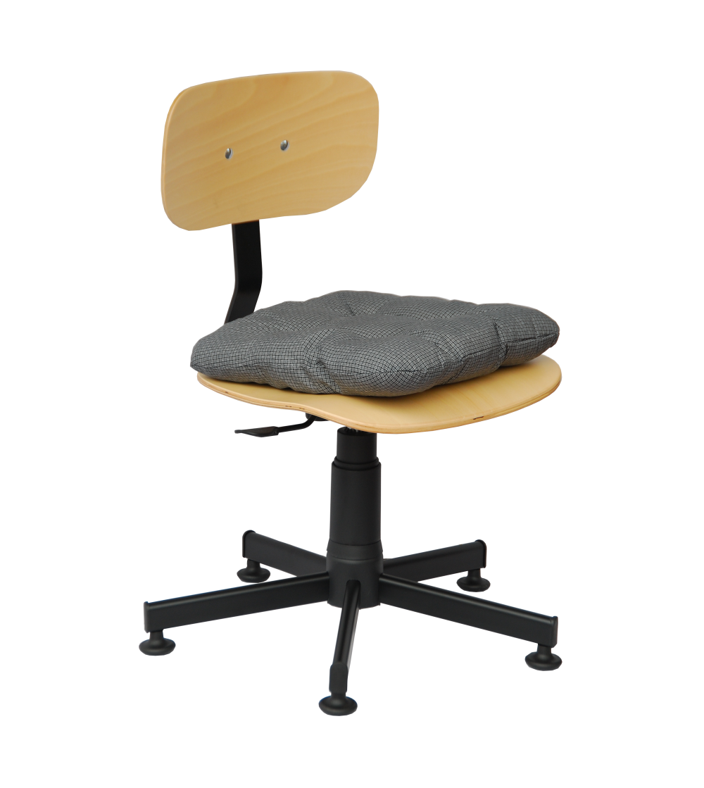 Krzesło przemysłowe ze sklejki Black 02 poduszka gratis