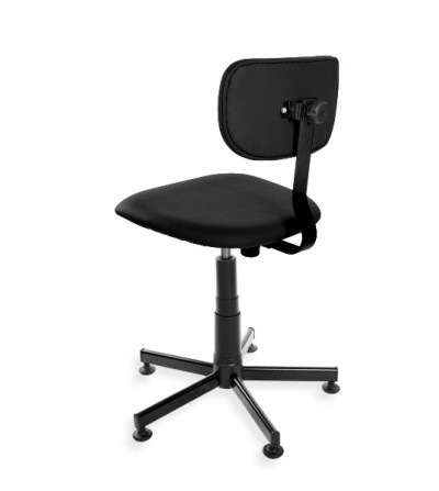 Ergonomiczne, obrotowe krzesło laboratoryjne Black Eco, na stopkach