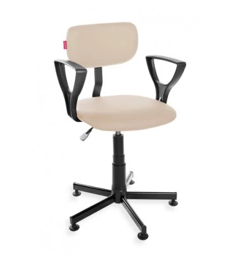 Ergonomiczne krzesło laboratoryjne Black Eco - stopki, podłokietniki