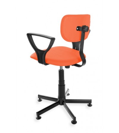 Ergonomiczne krzesło laboratoryjne Black Eco - stopki, podłokietniki