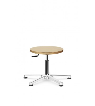 Taboret pracowniczy ze sklejki BlackTab 02 podstawa chromowana, stopki