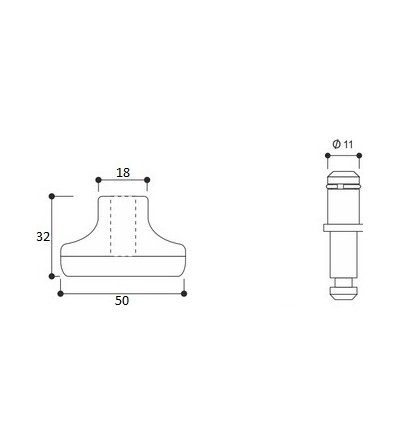 Stopka antypoślizgowa do krzesła, taboretu średnica trzpienia 11mm