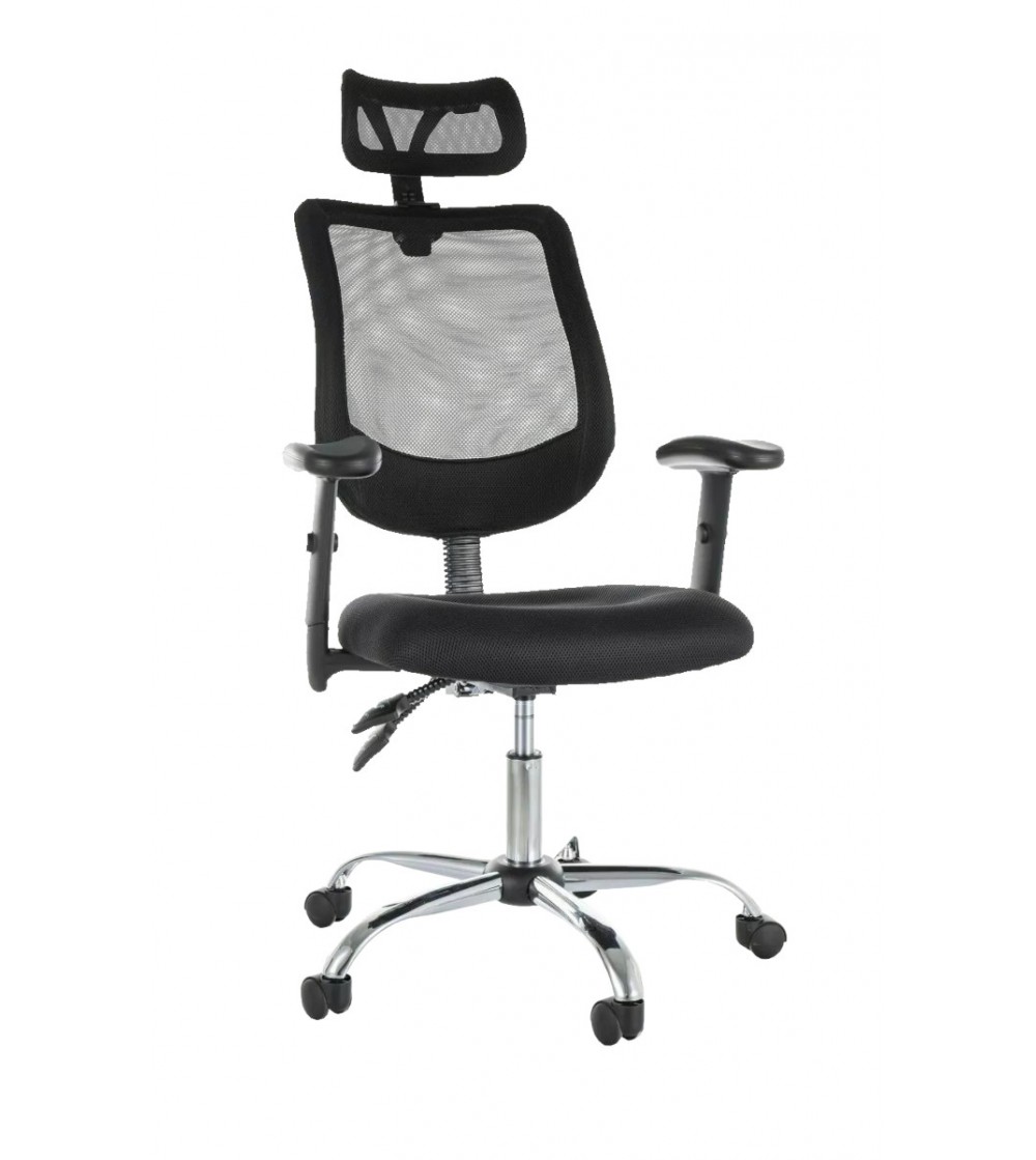 Cruze MH PLUS - fotel obrotowy z zagłówkiem i oparciem z siatki