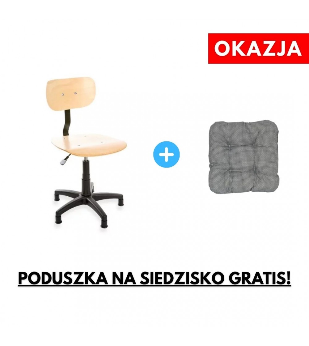 Krzesło przemysłowe ErgoPlus 02, ze sklejki lakierowanej, na stopkach