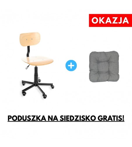 Krzesło przemysłowe BLACK 02 ze sklejki lakierowanej, na kółkach