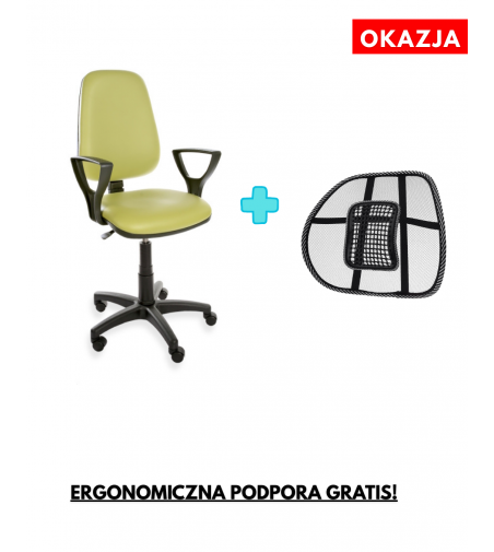 Krzesło biurowe obrotowe KOMFORT ECO z podłokietnikami, ekoskóra