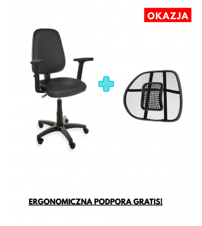 Krzesło biurowe obrotowe KOMFORT ECO z podłokietnikami, ekoskóra