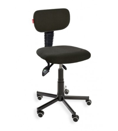 Krzesło przemysłowe - szwalnicze Black 01 na kółkach, z mechanizmem asynchronicznym (asynchro WH)