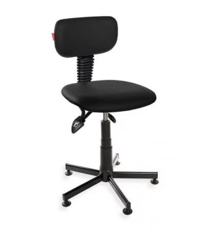 Black Eco asynchro - obrotowe krzesło przemysłowe , na stopkach, z mechanizmem asynchronicznym