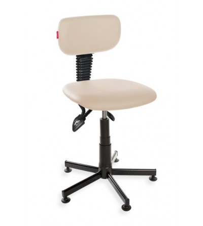 Obrotowe krzesło przemysłowe Black Eco, na stopkach, z mechanizmem asynchronicznym (asynchro)