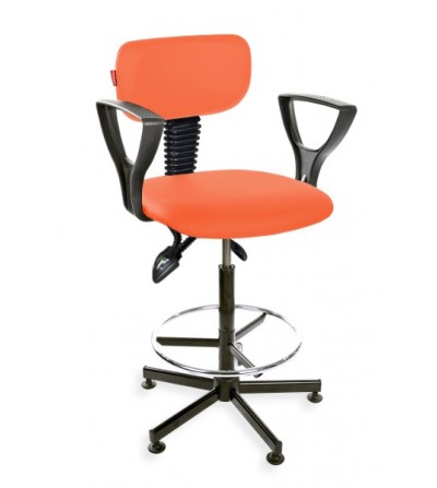 krzesło laboratoryjne Black Eco asynchro H + RING PD z podłokietnikiem
