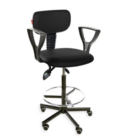 krzesło wysokie obrotowe asynchro Black Eco