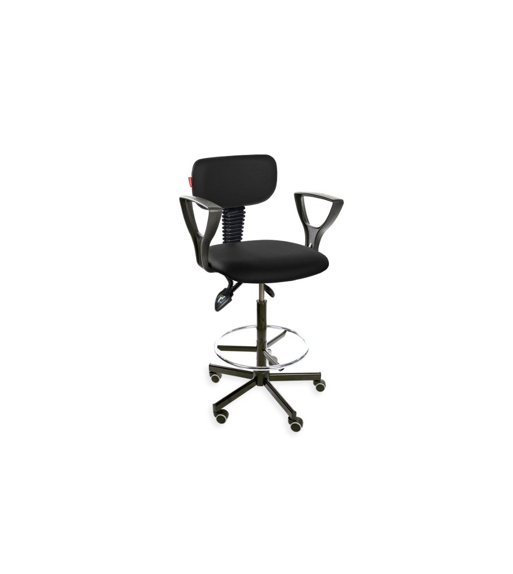 krzesło wysokie obrotowe asynchro Black Eco
