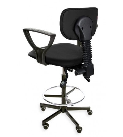 krzesło wysokie obrotowe asynchro Black Eco