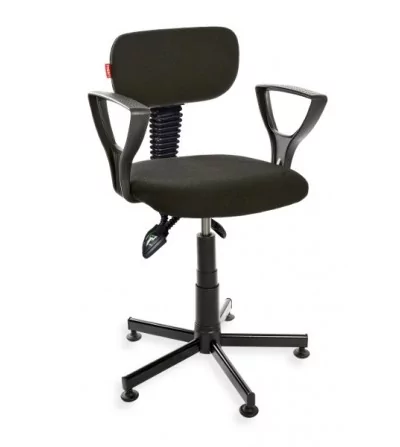 Black 01 asynchro PD - krzesło przemysłowe na stopkach, z podłokietnikami i mechanizmem asynchronicznym