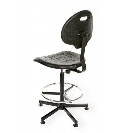 Obrotowe krzesło laboratoryjne PurMax z podnóżkiem, na stopkach