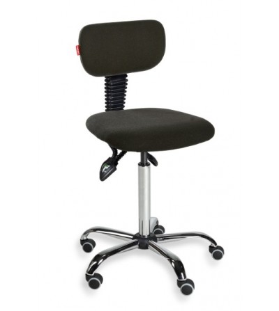 Krzeslo warsztatowe obrotowe na kółkach Black 01 chrome asynchro WH