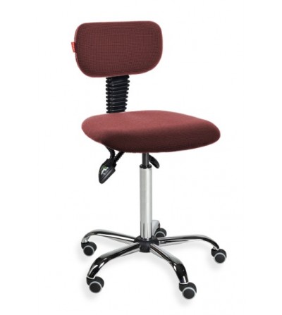 Krzeslo warsztatowe obrotowe na kółkach Black 01 chrome asynchro WH