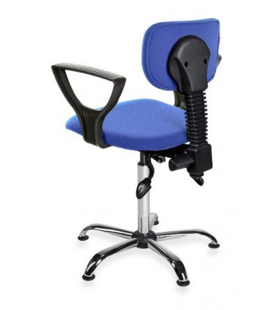 Krzesło laboratoryjne obrotowe z podłokietnikami Black 01 chrome asynchro PD