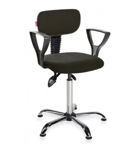 Krzesło laboratoryjne obrotowe z podłokietnikami Black 01 chrome asynchro PD