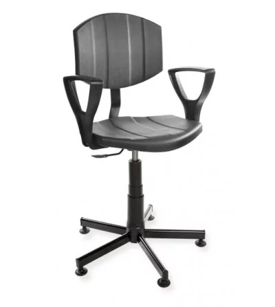 PurActive PD - krzesło warsztatowe, laboratoryjne, z podłokietnikami, na stopkach