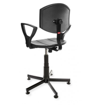 Krzesło z pianki PurActive z podłokietnikami, na podgumowanych stopkach