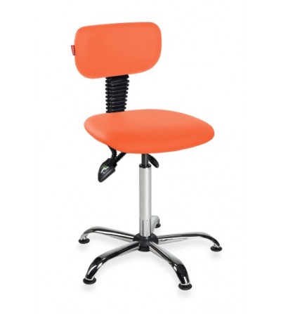 Krzesło warsztatowe na stopkach Black Eco chrome asynchro