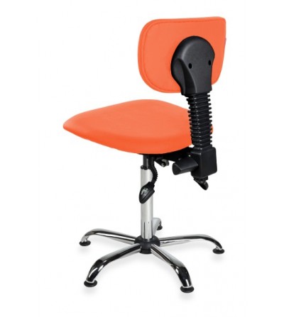 Krzesło warsztatowe na stopkach Black Eco chrome asynchro