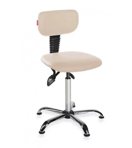 Krzesło warsztatowe na stopkach Black Eco chrome asynchro