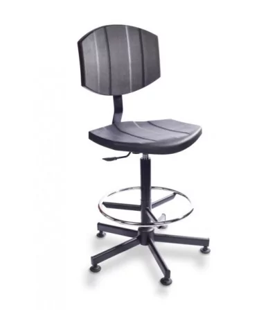 PurActive H+RING - krzesło warsztatowe, laboratoryjne - podwyższane, z podnóżkiem, na stopkach
