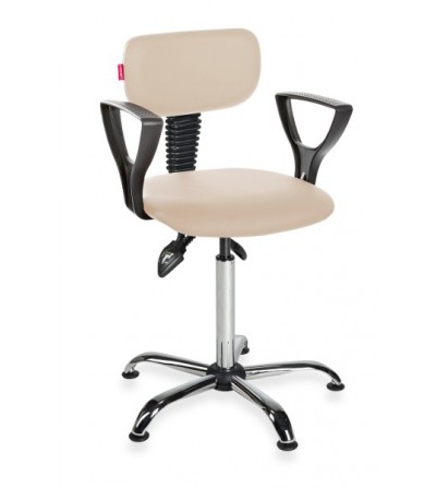 Krzeslo warsztatowe z podłokietnikami na stopkach Black Eco chrome asynchro PD
