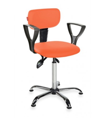 Krzeslo warsztatowe z podłokietnikami na stopkach Black Eco chrome asynchro PD