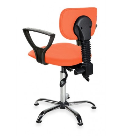 Krzeslo warsztatowe z podłokietnikami na stopkach Black Eco chrome asynchro PD